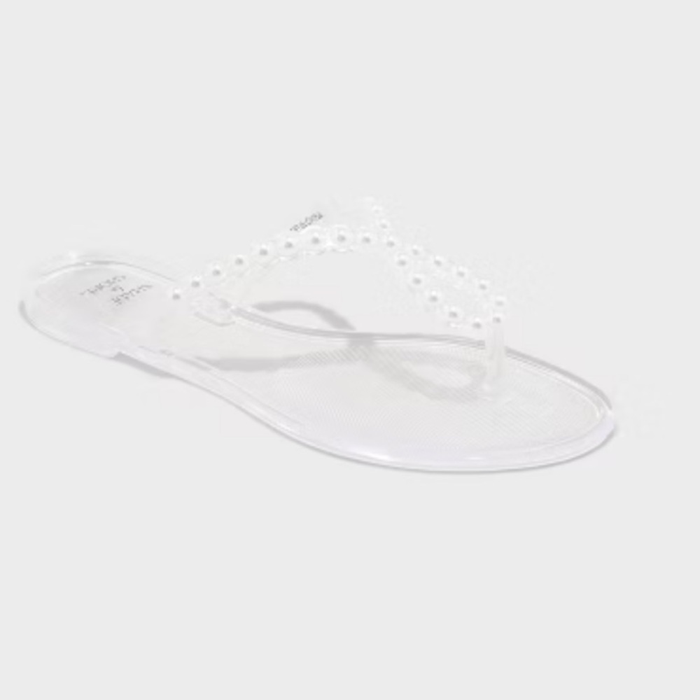 Shade & Shore Luella Pearl Rhinestone jelly sandal size 9